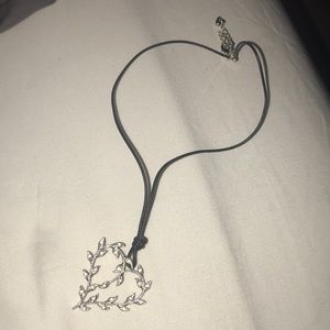 Nadri heart pendant necklace on adjustable cord